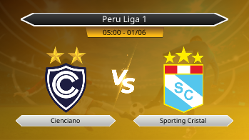 Peru Liga 1 Cienciano VS Sporting Cristal